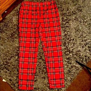 Red Plaid Pants